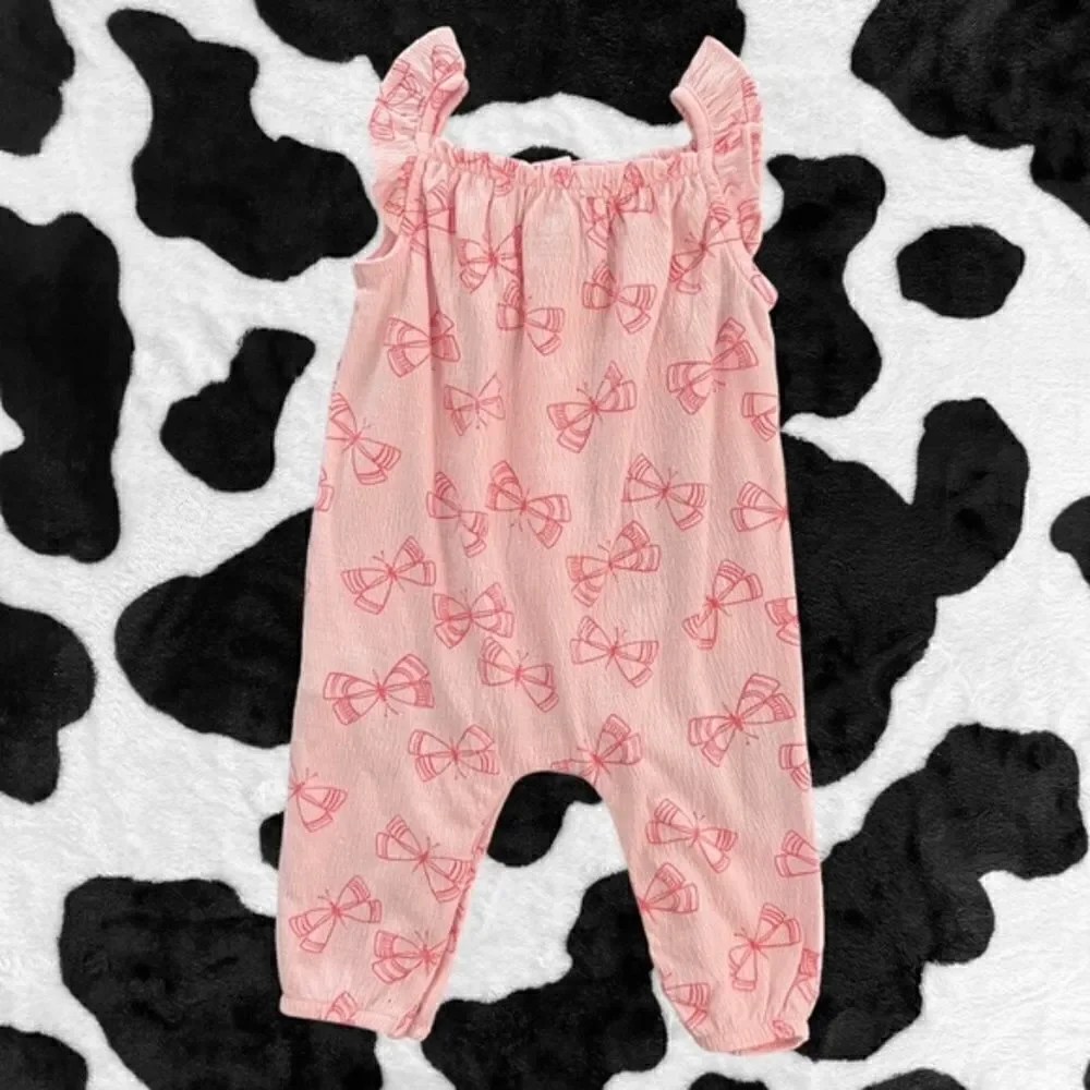 Carter's Baby Girl Pink Butterfly‎ Overall Jumpsuit 6 months